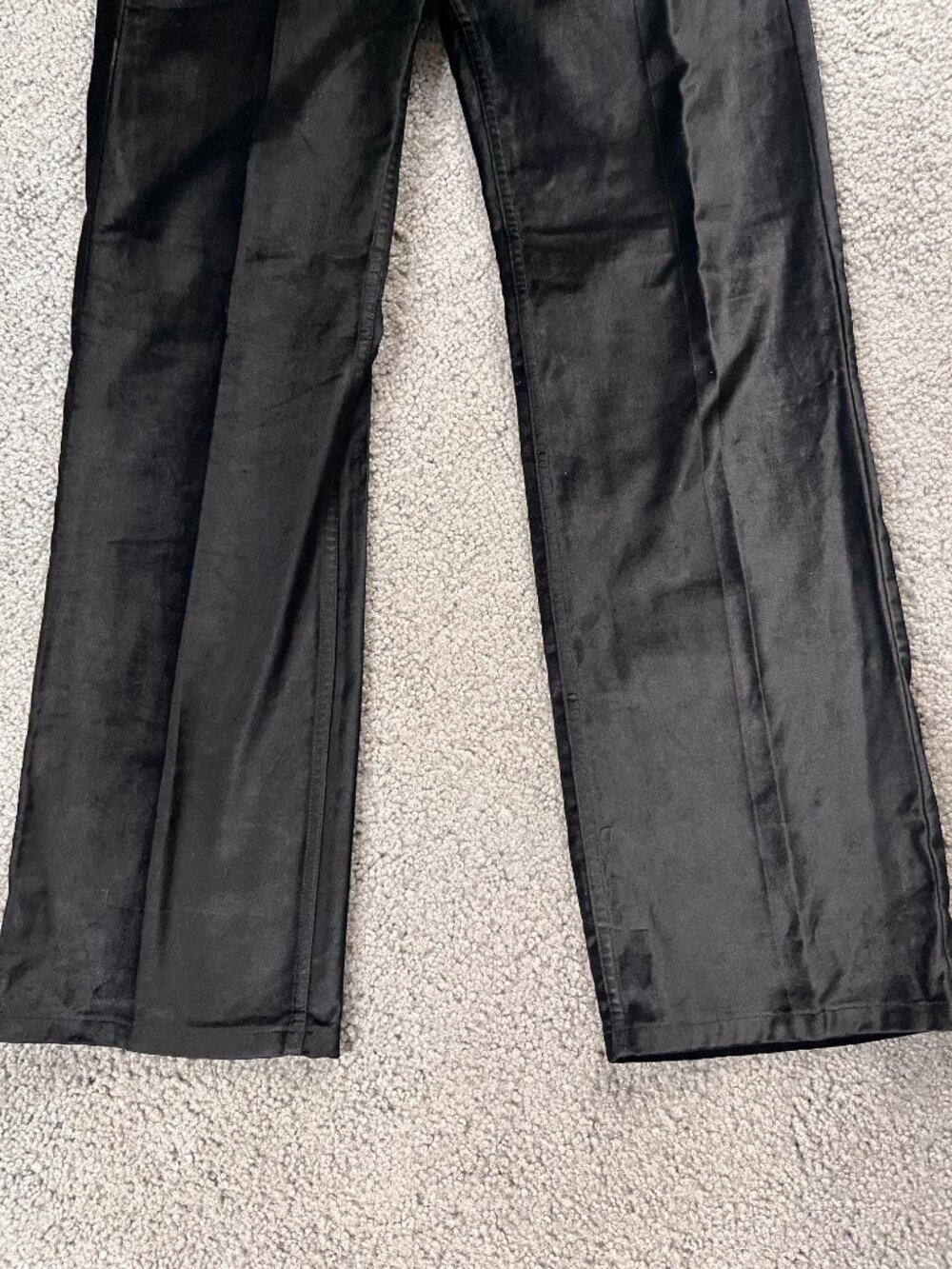 Rag & Bone Jacey Black Velvet Straight Leg High RiseTrouser Pants NEW/TAGS  Sz 2 - Picture 3 of 11